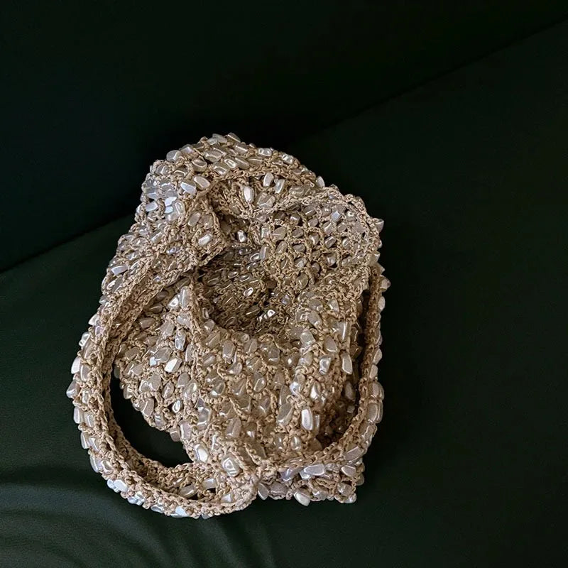 Pearl Beaded Shoulder Bag for Women – Luxury Summer Tote