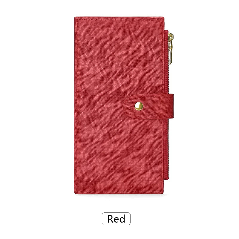 RFID Women's Long Wallet – Double Zipper Bifold Multi-Card Holder