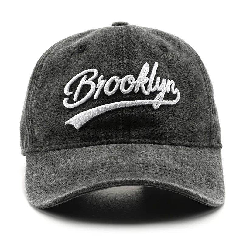 Vintage Washed Baseball Cap – City Embroidery Unisex Dad Hat