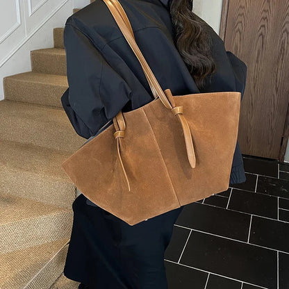 Large Capacity Women's Wing Shoulder Bag – Luxury Suede Tote