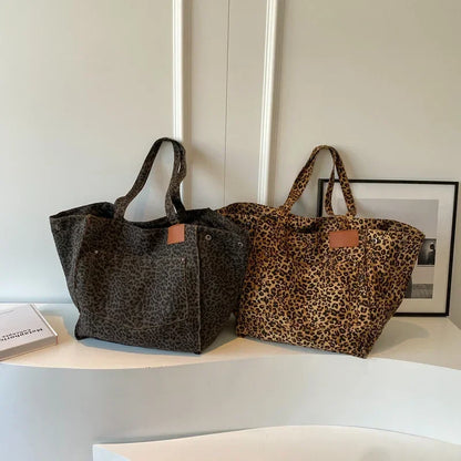 Leopard Print Large Tote Bag – Women's Shoulder Shopper