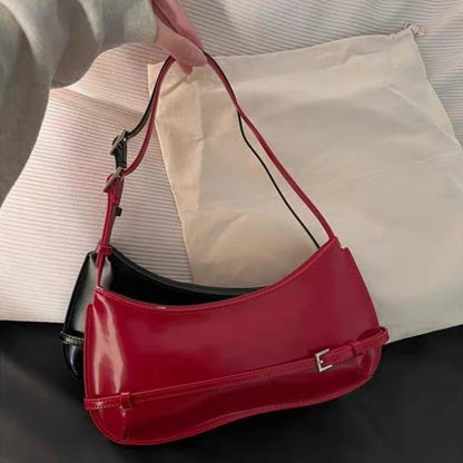 French Niche Leather Shoulder Bag – Women's Luxury Baguette Handbag