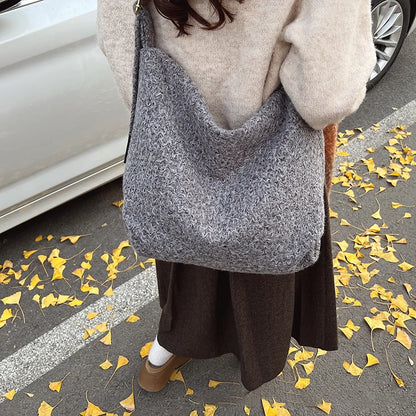 Woolen Plush Hobo Tote Bag – Large Capacity Shoulder Bag