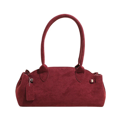 PU Suede Underarm Shoulder Bag – Women's Luxury Top-Handle Tote