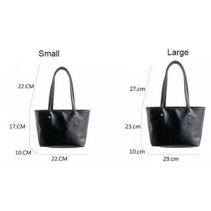 Oil Wax Leather Tote Bag for Women – Korean Style Shoulder Commuter Bag