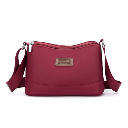 Women's Waterproof Nylon Crossbody Bag – 3-Layer Shoulder Handbag