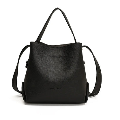 PU Leather Bucket Bag Women Shoulder Crossbody Handbag
