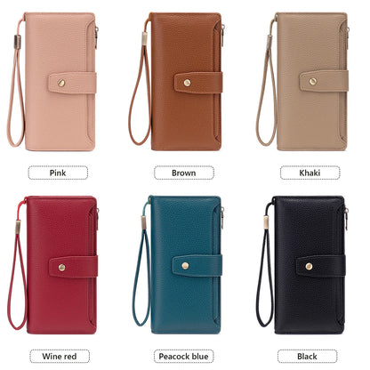RFID Blocking Large Capacity Leather Wallet for Women