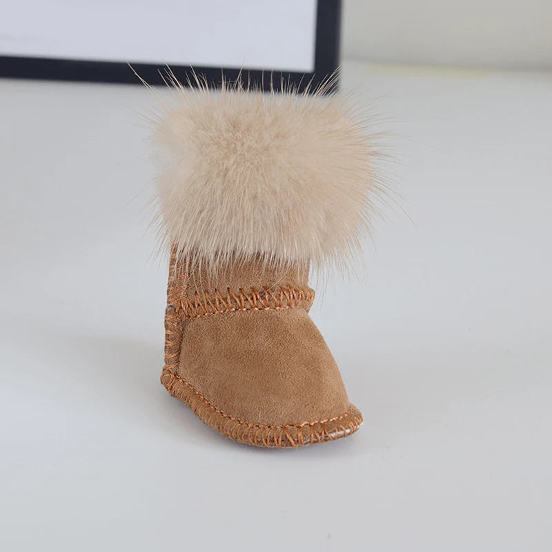 Fluffy Pompom Glove Keychain – Cute Winter Bag Charm