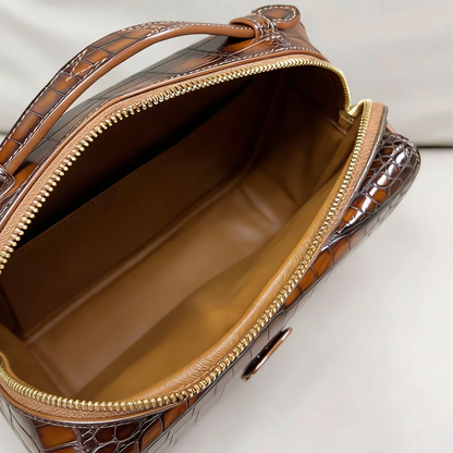 Crocodile Leather Hand-Painted Men's Shoulder Bag | Luxury Postman Bag