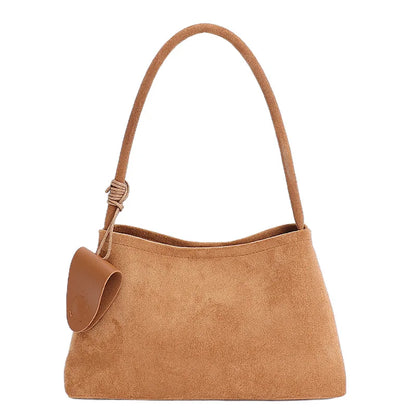 Retro Suede Shoulder Bag for Women – Luxury Underarm Handbag