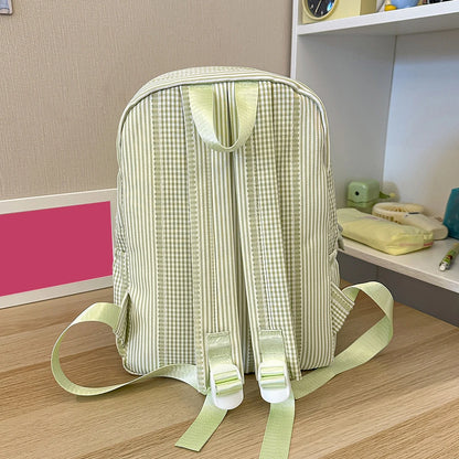 Cute Pastel Stripe Backpack for Teen Girls – Soft School Bag