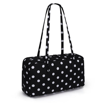 Nylon Shoulder Bag – Polka Dot & Leopard Print Tote for Women