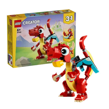 LEGO Creator 3-in-1 Red Dragon Set 31145 – Ages 6+