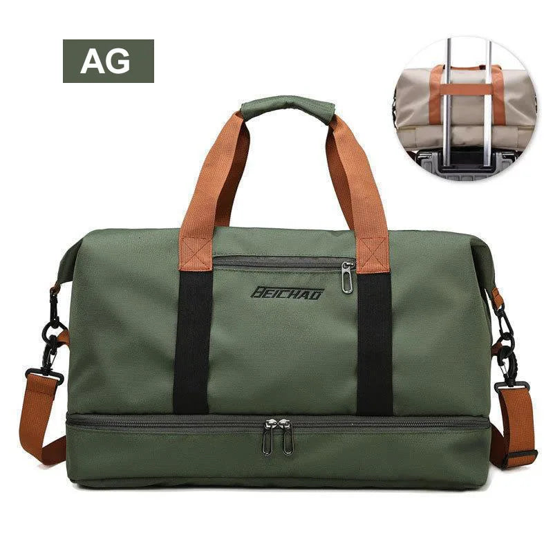 Travel Gym Duffle Bag – Waterproof Weekender with Shoe Compartment
