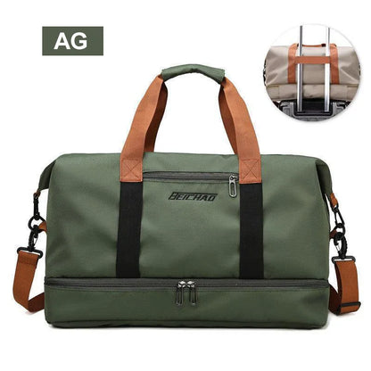 Travel Gym Duffle Bag – Waterproof Weekender with Shoe Compartment