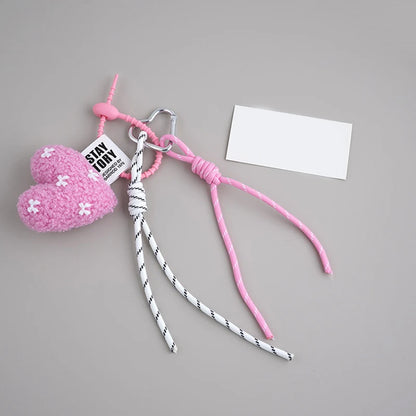Plush Bow Keychain – Y2K Bag Charm & Car Key Pendant