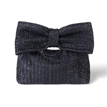 Straw Clutch Bag with Bow – Woven Summer Purse for Women