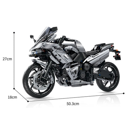 MOC Motorcycle Building Block Set – 1:5 Scale Road Racing Bike, 2156 Pieces