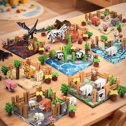 Magnetic Building Blocks STEM Toy – Zoo & Mine World Set
