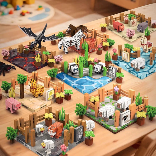 Magnetic Building Blocks STEM Toy – Zoo & Mine World Set
