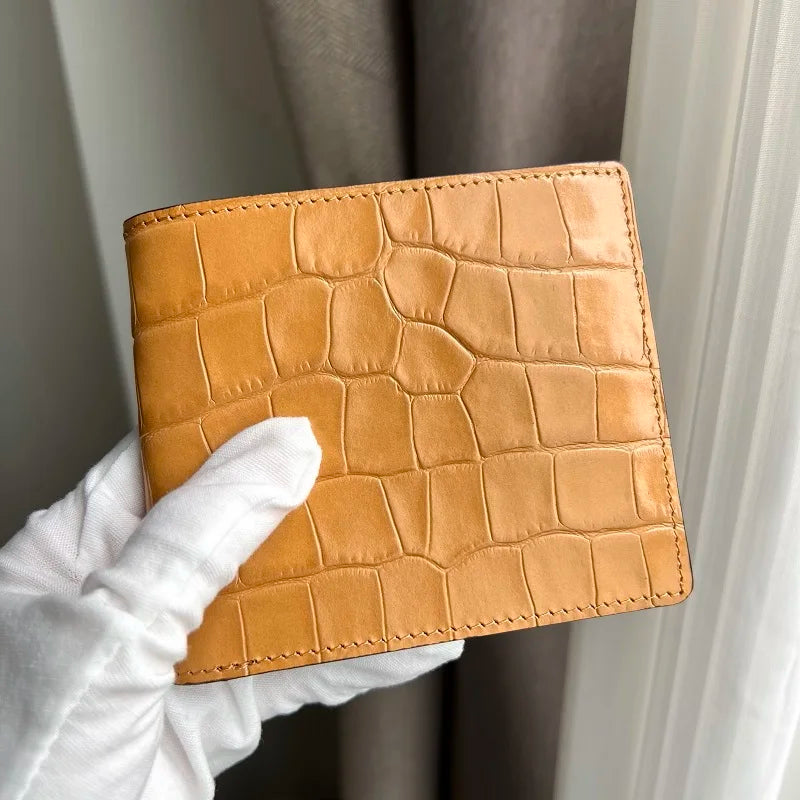 Crocodile Pattern Billfold Wallet – Custom Name Men's Luxury Gift