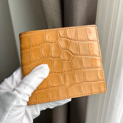 Crocodile Pattern Billfold Wallet – Custom Name Men's Luxury Gift