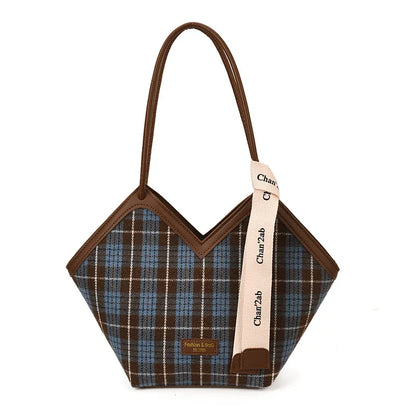 Cross-Border Large-Capacity Bag Women S Contrast Shoulder Tote Popular Commuter Underarm
