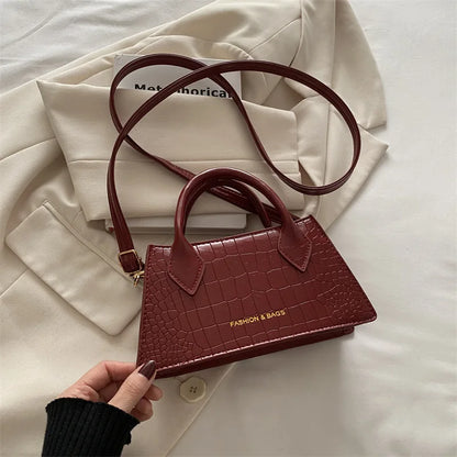 Small Crossbody Bag Elegant Croc-Texture Women's Mini Handbag
