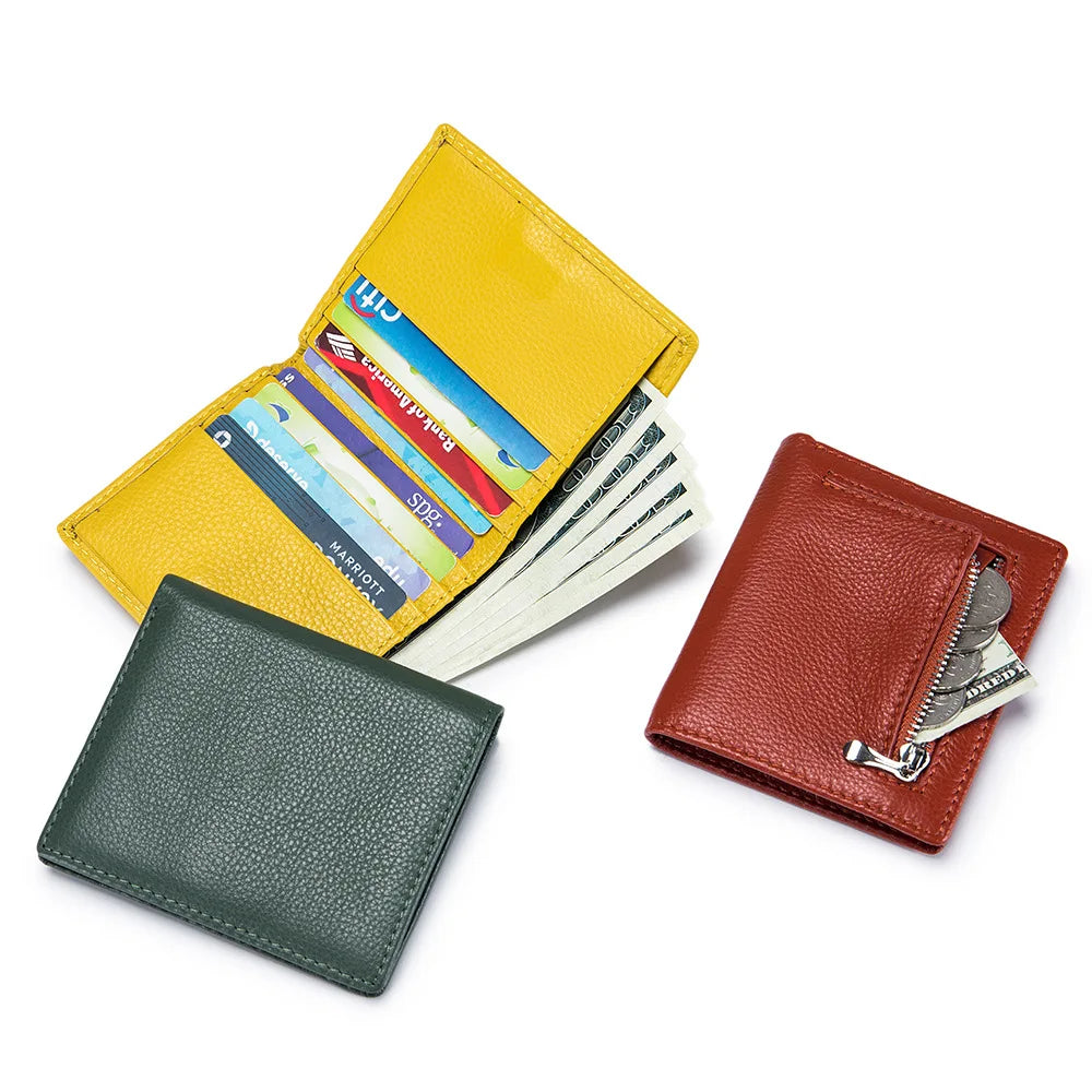 Slim Bifold Wallet – Unisex Short Wallet with Card Holder