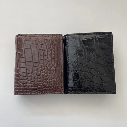 Men's Genuine Crocodile Leather Bifold Wallet
