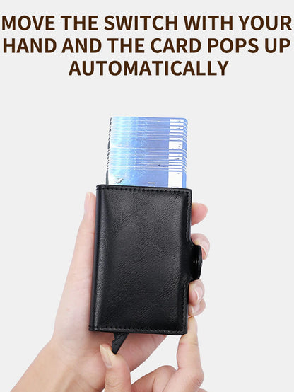 RFID Blocking Pop-Up Card Holder Wallet for Men