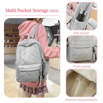 Women's Quilted Backpack with Tassel Detail – Lightweight