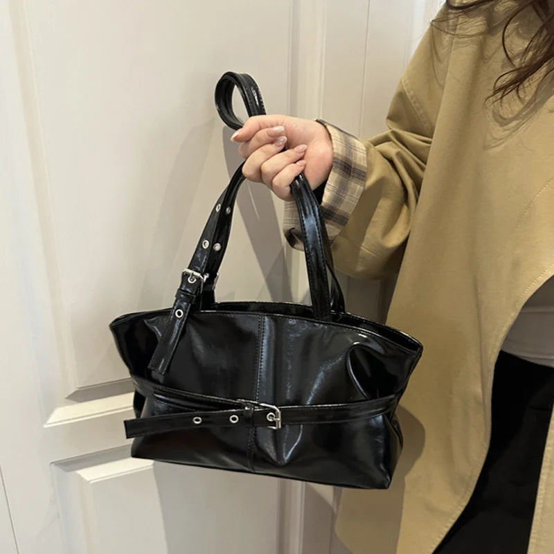 Large PU Leather Tote Bag – Women's Shoulder Handbag