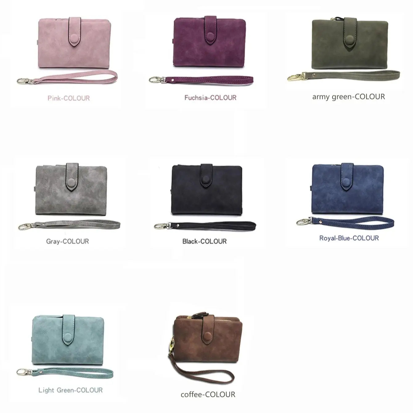 Frosted Tri-Fold Wallet for Women – Cute Multi-Card Slot Wristlet Purse