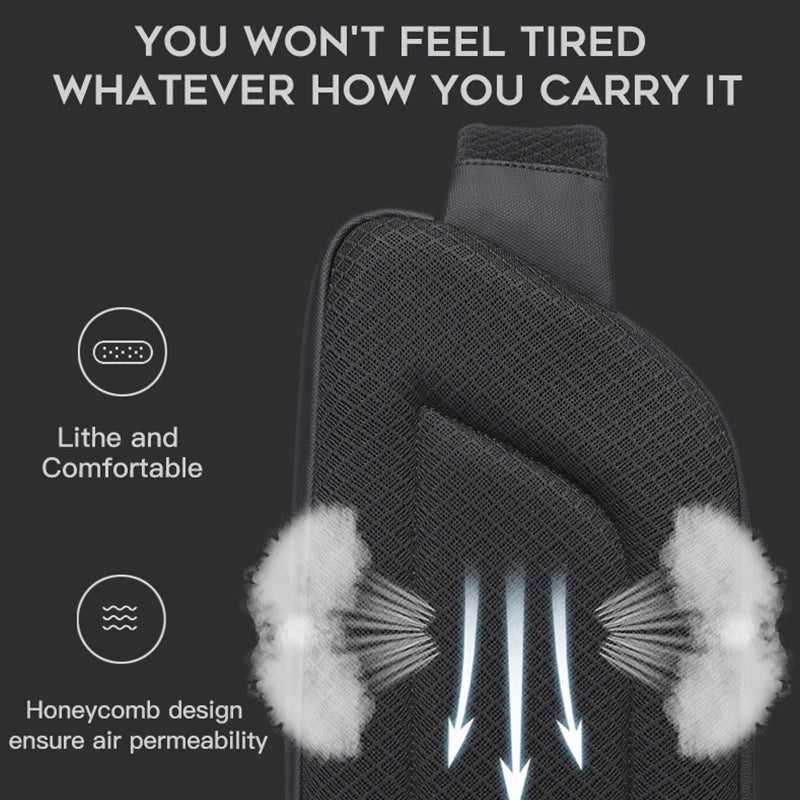 Bange Men's Waterproof Crossbody Sling Bag – Multifunctional Chest Messenger