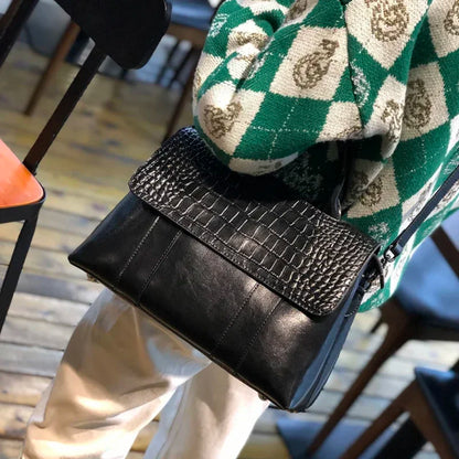 Cowhide Leather Crossbody Handbag for Women – Luxury Shoulder Bag