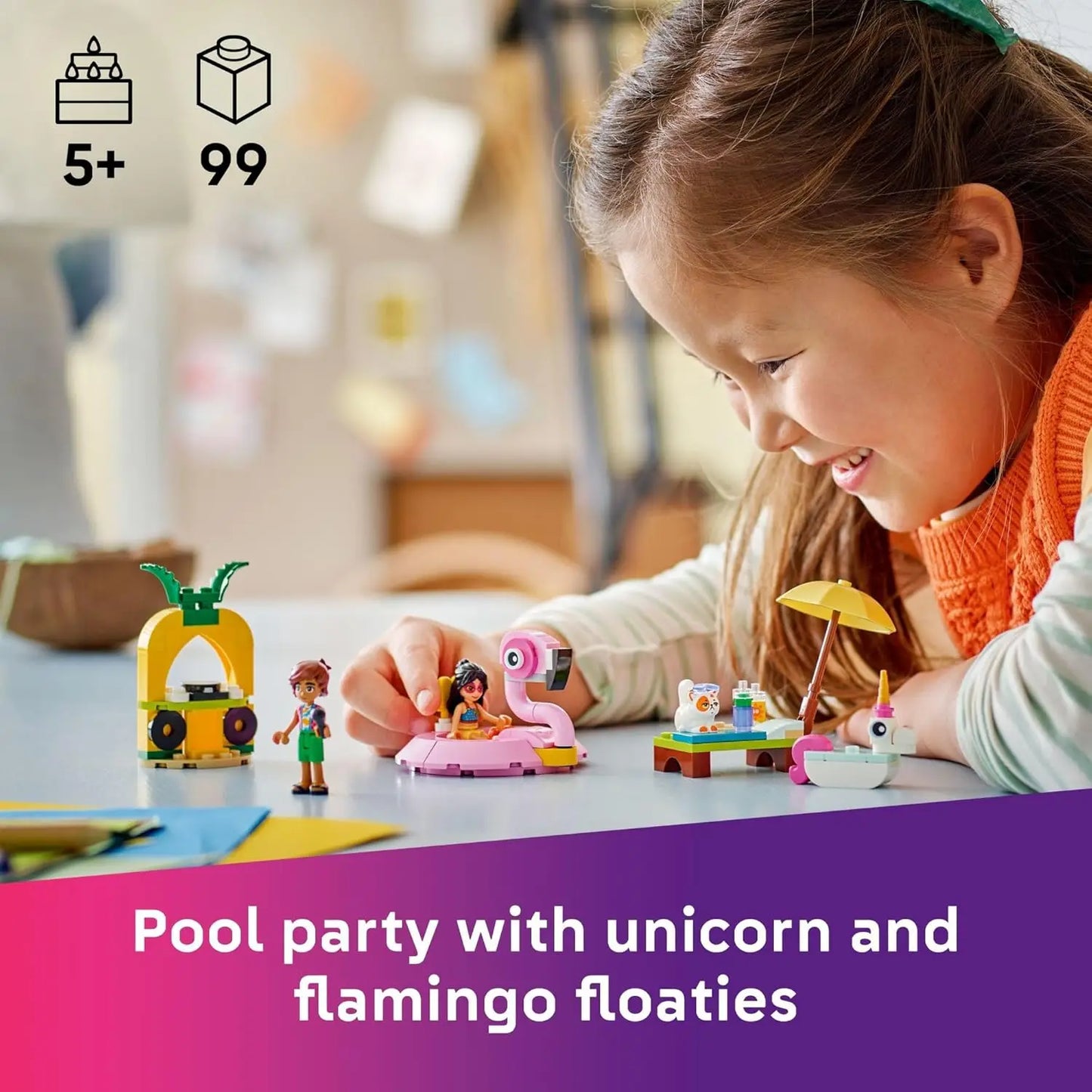 LEGO Friends 42658 Unicorn & Flamingo Pool Party Building Set