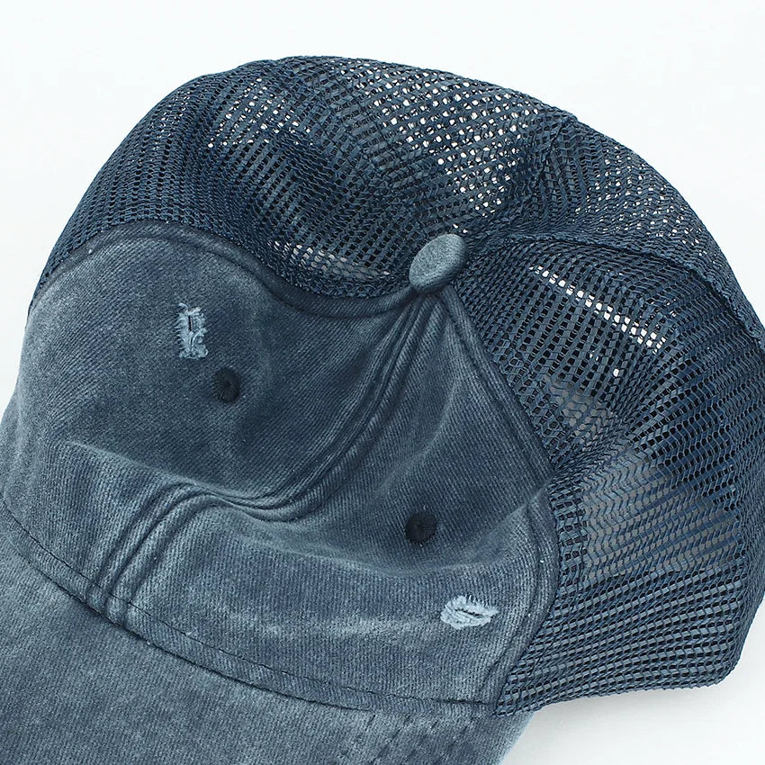 Mesh Baseball Cap – Vintage Washed Trucker Hat