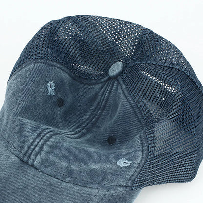Mesh Baseball Cap – Vintage Washed Trucker Hat