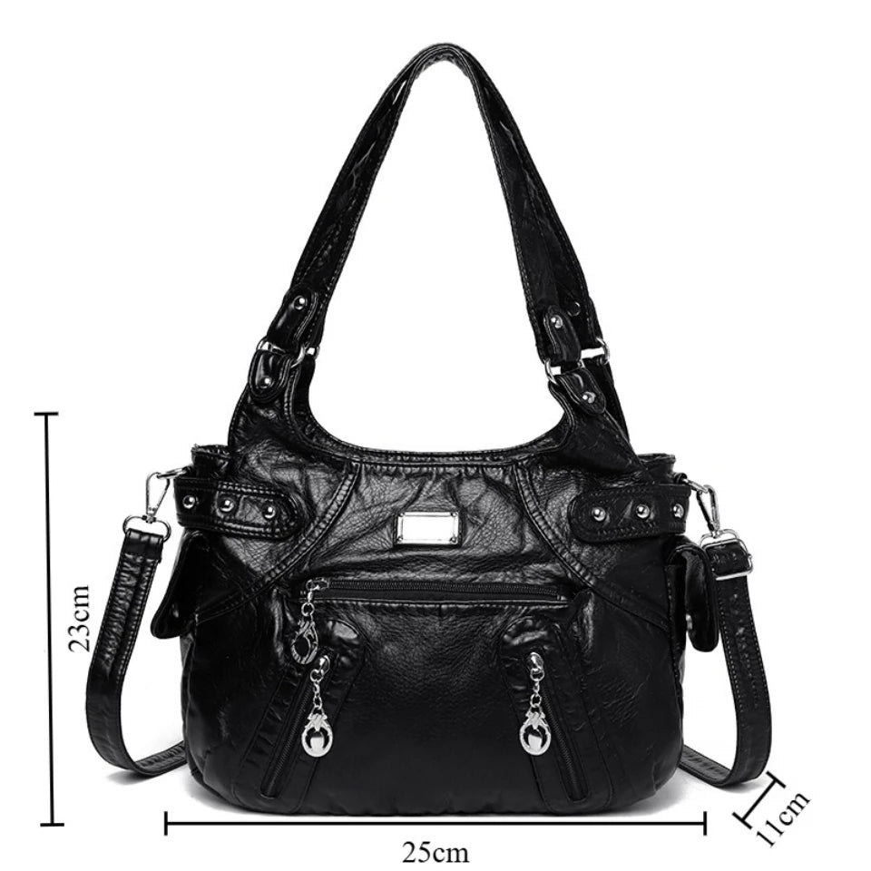 Hobo Bag for Women – Washed Soft PU Leather Shoulder Tote