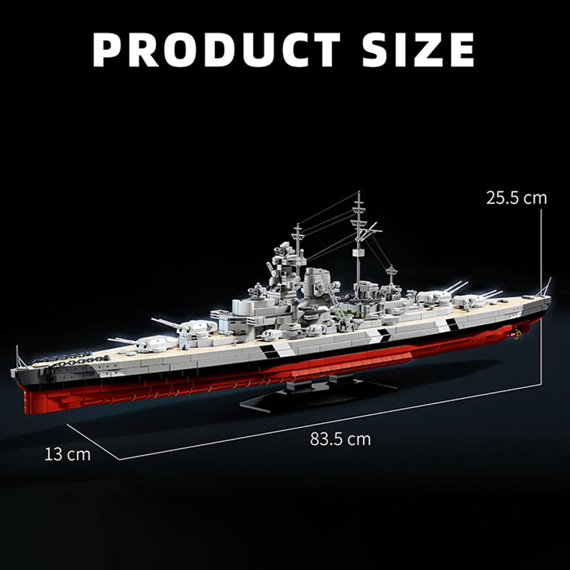 Bismarck Battleship MOC Building Set – 1:300 Scale Military Model