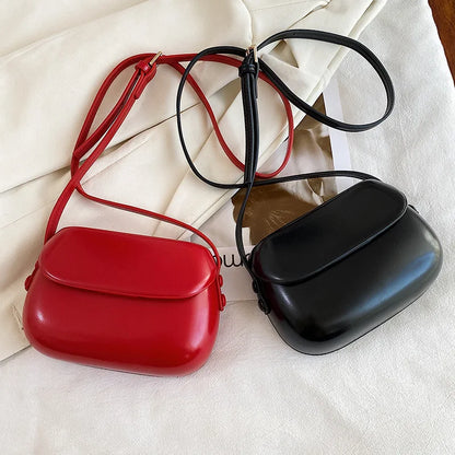 Women Messenger Bag Pu Leather Shiny Shoulder Hard Flip Buckle Mobile Phone Outing Coin Purse