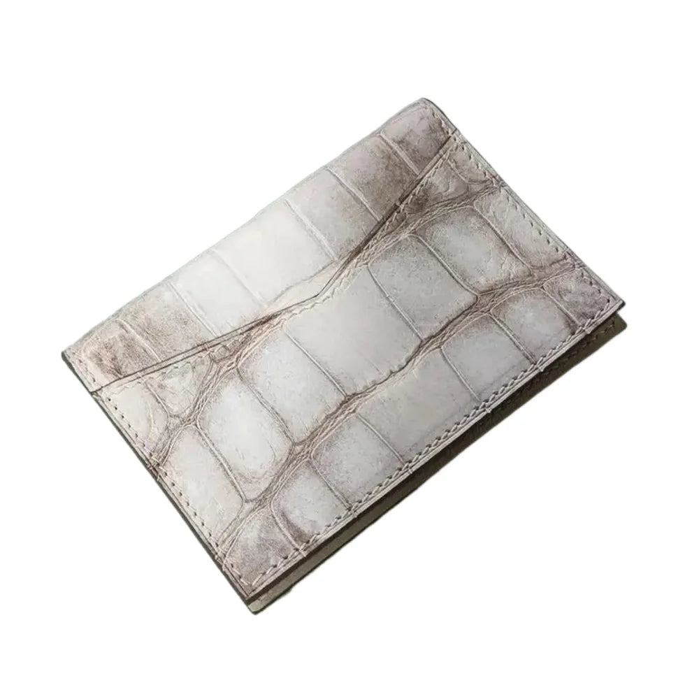 Himalayan Crocodile Leather Card Wallet – Rare Unisex Slim Bifold
