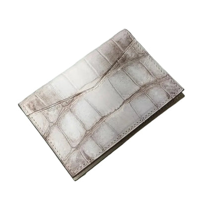 Himalayan Crocodile Leather Card Wallet – Rare Unisex Slim Bifold