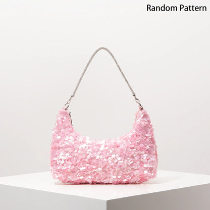Sequin Shoulder Bag – Glitter Hobo Purse for Bridal, Prom & Wedding