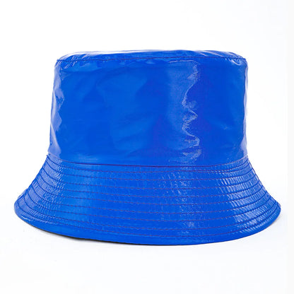 Reversible Faux Leather Bucket Hat for Women – Waterproof PU