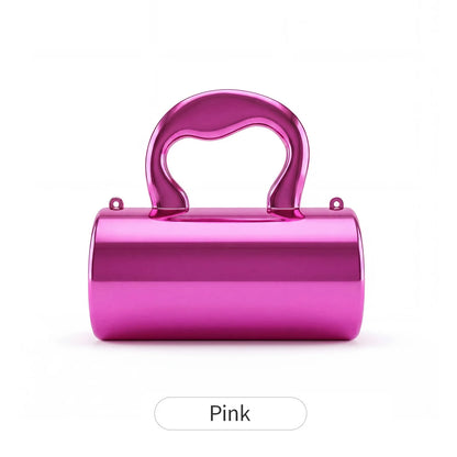 Mini Acrylic Cylinder Clutch Bag for Women – Metallic Evening Purse