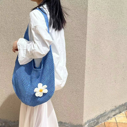 Hollow Weave Straw Beach Tote Bag – Bohemian Large Capacity Shoulder Bag
