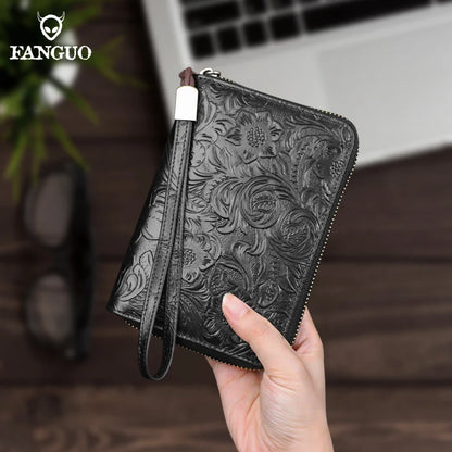 RFID Blocking Genuine Leather Clutch Wallet for Men – Passport